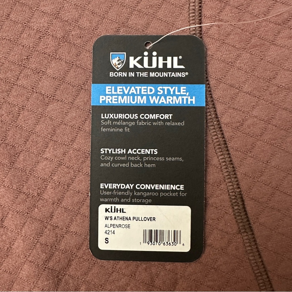 KUHL Athena Merino Wool Blend Pullover Sweater Women’s Size S Mauve Quilted - Picture 4 of 10